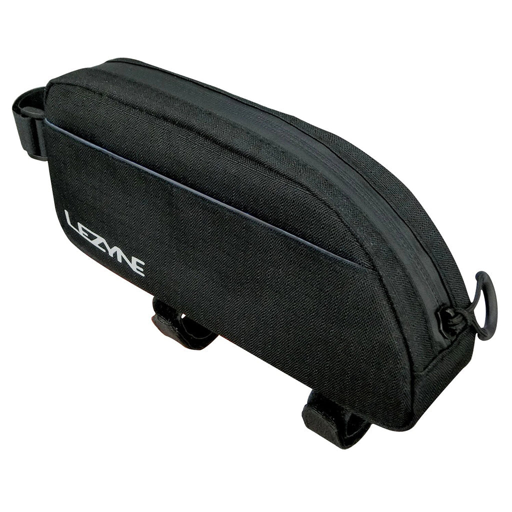 Lezyne Energy Caddy XL top tube bag side view showing zippered compartment