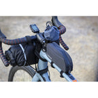 Lezyne Energy Caddy XL top tube bag Velcro strap attachment detail