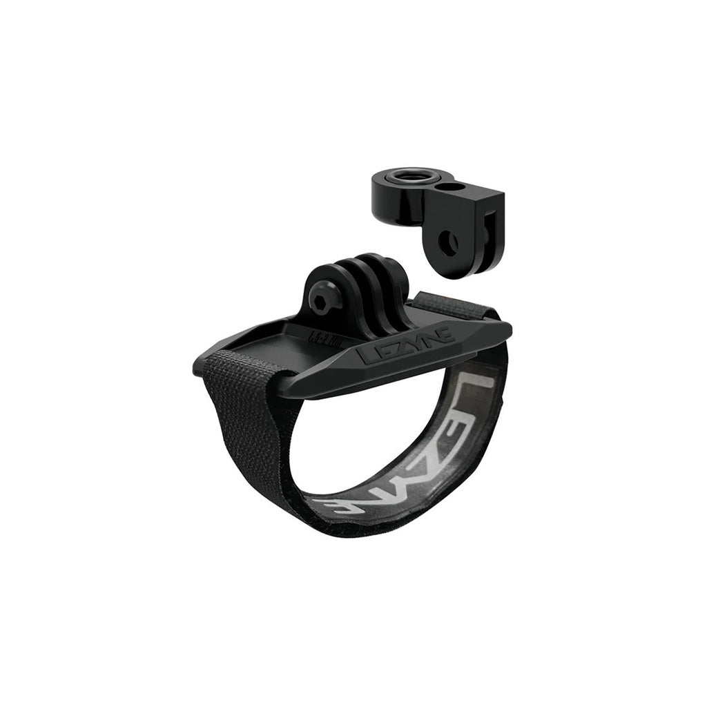 Lezyne LED Helmet Mount For GoPro attached to a bicycle helmet