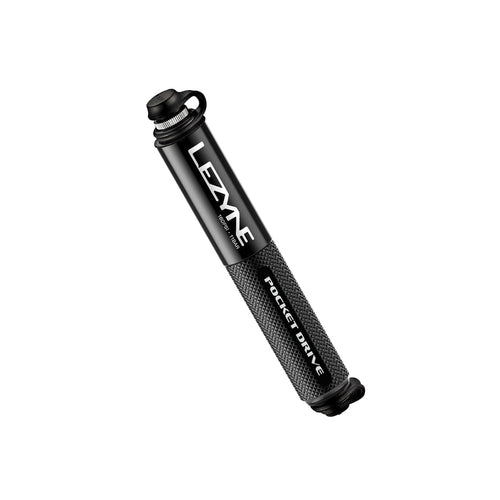 Lezyne Pocket Drive high-pressure hand pump in black.