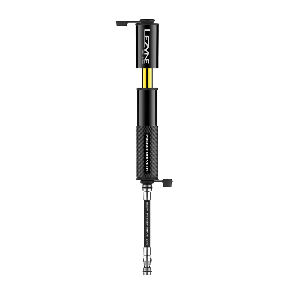 Lezyne Pocket Drive HV pump showing telescoping design extended