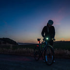 Lezyne Radar React system mounted on a road bike at night