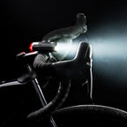 Lezyne Radar React front light beam pattern in low light
