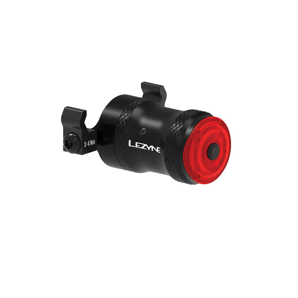 Lezyne Saddle Drive 250 Rear Light mounted under a bicycle saddle