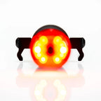Lezyne Saddle Drive 250 Rear Light fitted to round saddle rails
