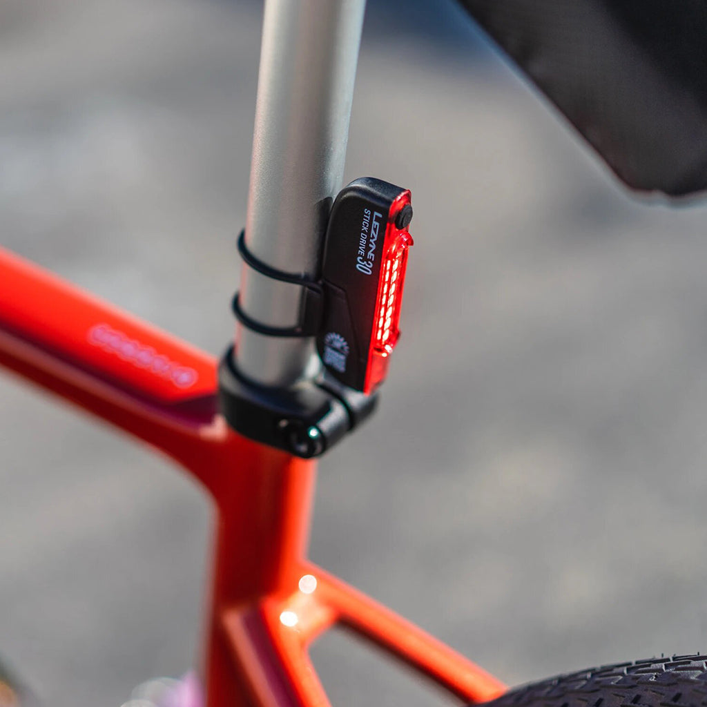 Lezyne Stick Drive Rear Light detached from mount for charging