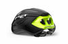 MET Strale Road Cycling Helmet Black Fluo -Yellow Panel/Matt-(Size-M)