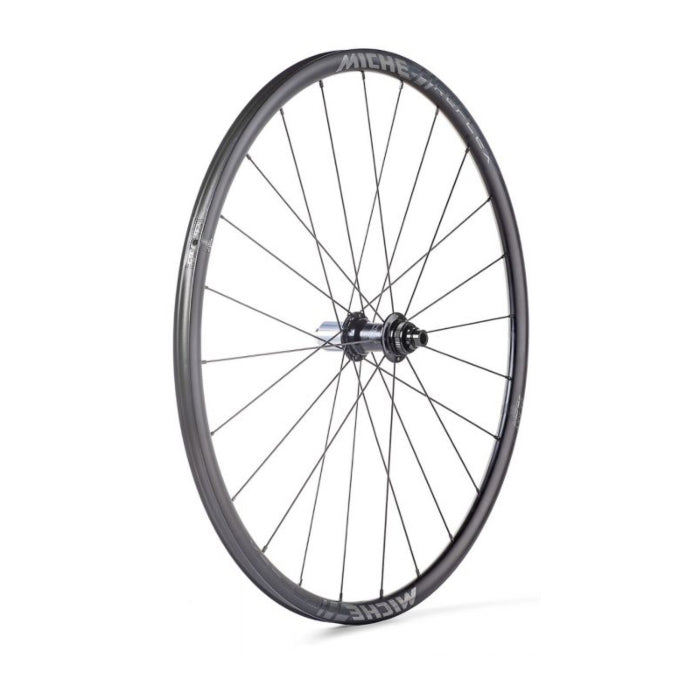Black Miche Reflex DX Disc road wheels displayed on a plain white background.
