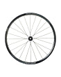 Close-up of  black bicycle wheels, Miche Reflex DX Disc model, set against a white backdrop.