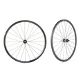 Two black Miche Reflex DX Disc road bicycle wheels on a clean white background.