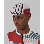 Side view of the Monton Valore Linea Arte cycling cap in Stone Blue showing the structured brim.