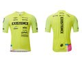 PEARL iZUMi Basic Printed Jersey in Neon colorway, front view.
