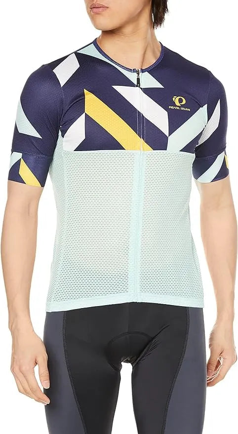 PEARL iZUMi Mesh Ventilation Jersey in Navy colorway, front view.