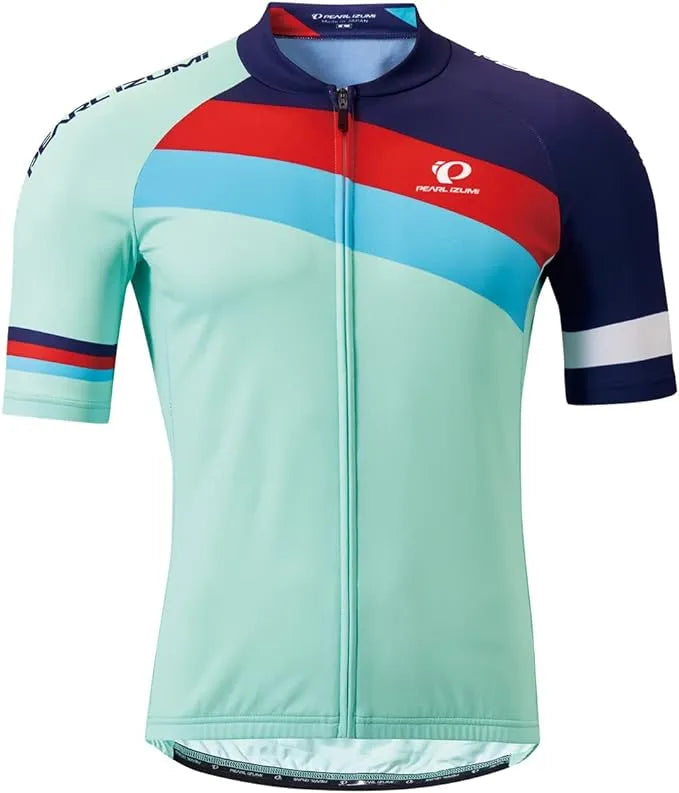 PEARL iZUMi Printed Jersey in Diagonal colorway, front view.