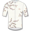 PEARL iZUMi Printed Sakura Jersey in off-white with cherry blossom print, front view.