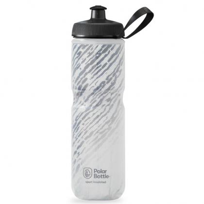 Polar Nimbus insulated bottle 710ml for cyclists – bold Storm Charcoal/White design