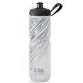 Polar Nimbus insulated bottle 710ml for cyclists – bold Storm Charcoal/White design