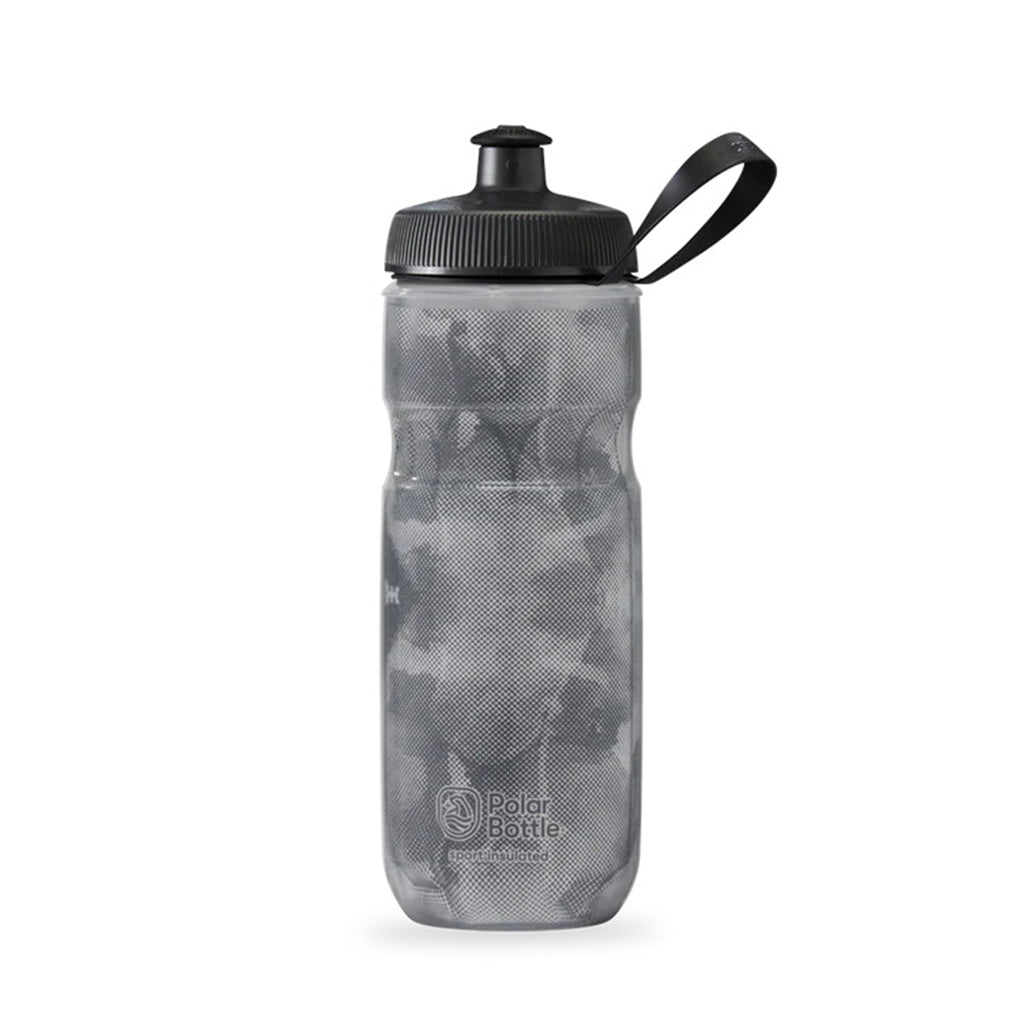 590ml Polar Fly Dye Monochrome Bottle – Compact, insulated bottle with Dash Handle for convenient carrying.

