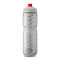 BPA-free Polar Breakaway insulated bike bottle – White/Silver 710ml

