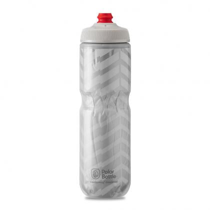 BPA-free Polar Breakaway insulated bike bottle – White/Silver 710ml

