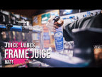 A 500ml bottle of Juice Lubes Frame Juice, an essential detailer for maintaining a clean, streak-free matte look on bike frames.
