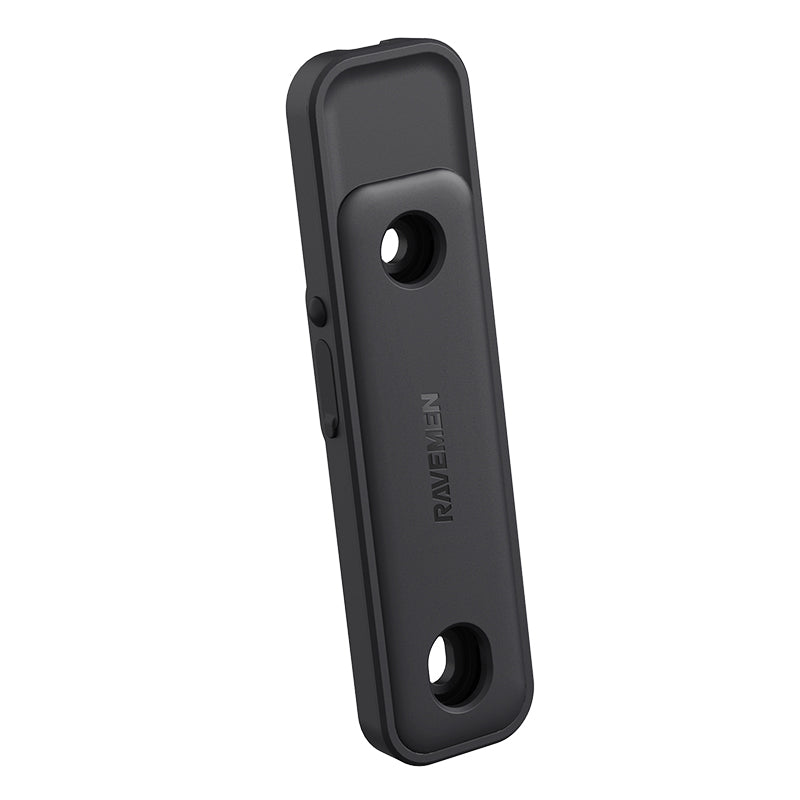 Angled view of the Ravemen ABF01 bike finder highlighting its slim, low-profile black casing.
