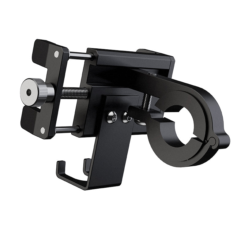 Ravemen BPH01 phone mount clamped onto a bicycle handlebar.