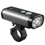 Angled view of the Ravemen PR2400 showing the OLED display and dual mode buttons.