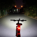 Ravemen PR2400 producing a HiLo automotive-style beam for mountain and trail riding.
