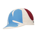 Santini EVO cycling cap in Cappuccino with patterned graphic design and foldable visor.
