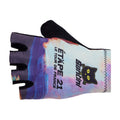 Santini TDF Arrivee Montmartre gloves in blue, front view