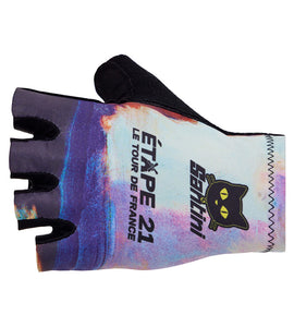 Santini TDF Arrivee Montmartre Gloves-Blue