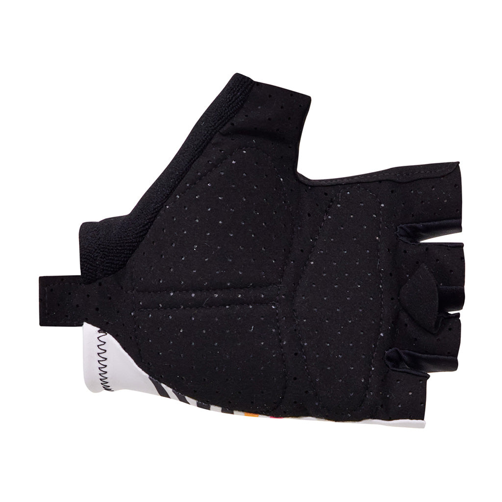 Palm view of the Santini Tour De France Grand Depart Bretagne cycling glove showing the anti-shock padded grip.
