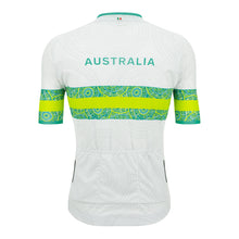 Close-up of Indigenous artwork on Australian cycling jersey