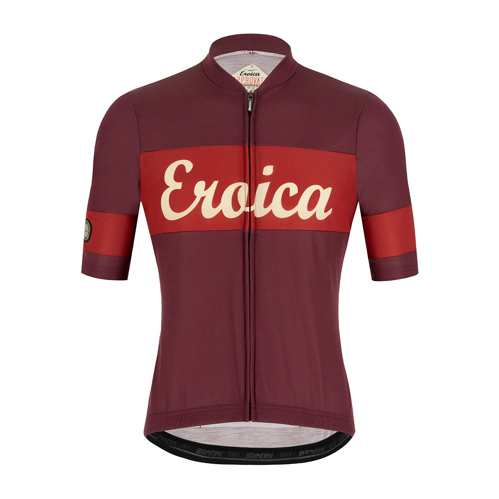 Shop Santini Eroica Ruby Wool Jersey (Bordeaux) Online in India | United By Cycling
