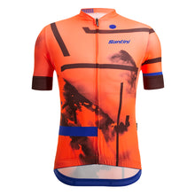 Santini Delta Berg cycling jersey – flashy orange slim fit cooling summer jersey with Polartec fabric and breathable design