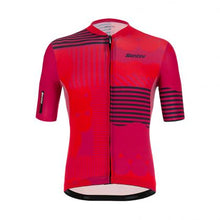 Santini Delta Optic cycling jersey – red slim fit breathable Polartec summer jersey for performance training and racing