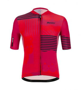 Santini Delta Optic Jersey-(Red)