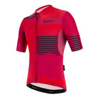 Front view of Santini Delta Optic jersey in red with aerodynamic fit