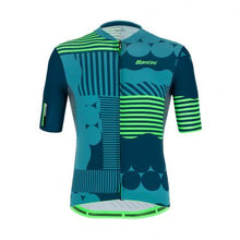 Santini Delta Optic cycling jersey – fluo green slim fit lightweight breathable Polartec summer jersey for performance riding

