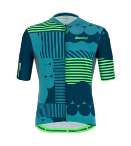 Santini Delta Optic Jersey-(Fluo Green)