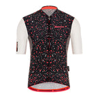 Santini Delta Pietra Jersey in Black – Slim Fit Polartec Fabric
