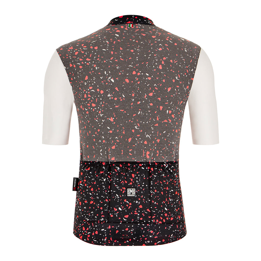 Rear view of Santini Delta Pietra cycling jersey with breathable mesh