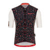 Santini Delta Pietra Jersey in Black – Slim Fit Polartec Fabric
