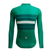Santini green cycling jersey featuring recycled PET fabric and race fit