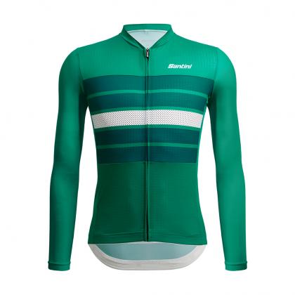 Santini Eco Sleek Bengal green long sleeve cycling jersey – lightweight and aero-fit