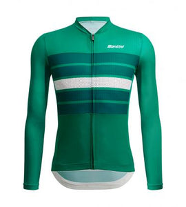 Santini Eco Sleek Bengal Long Sleeve Jersey-(Green)