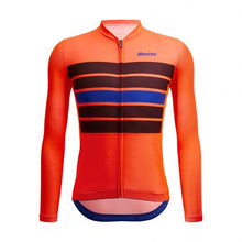 Lightweight aero cycling jersey Santini Eco Sleek Bengal Long Sleeve Jersey Orange with UPF protection