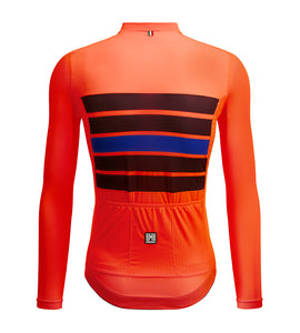 Santini Eco Sleek Bengal Long Sleeve Jersey-(Orange)