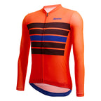 Close-up of recycled fabric on Santini Eco Sleek Bengal Long Sleeve Jersey Orange
